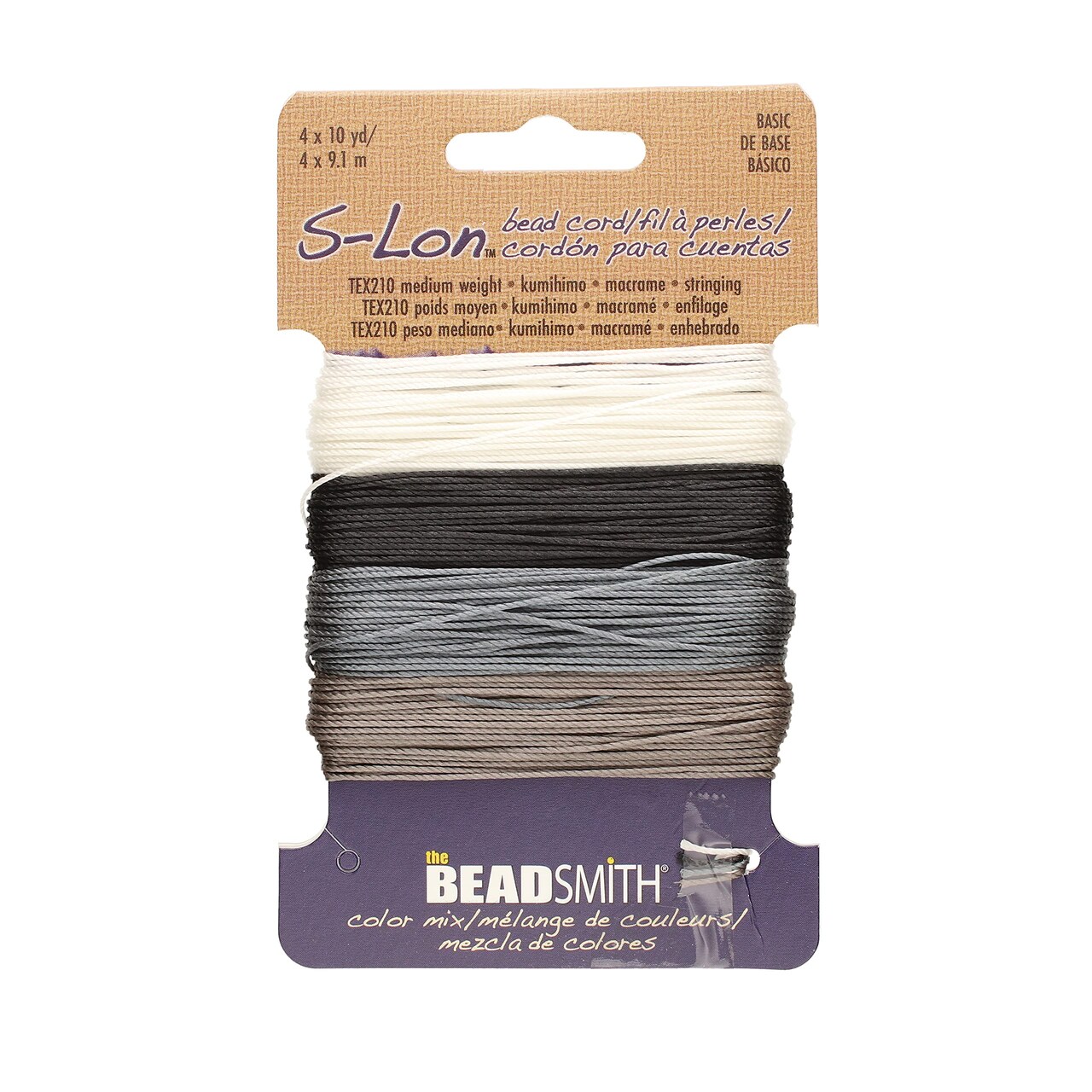 The Beadsmith S-Lon Bead Cord – .5 mm Twisted Nylon Cord for Stringing, TEX210